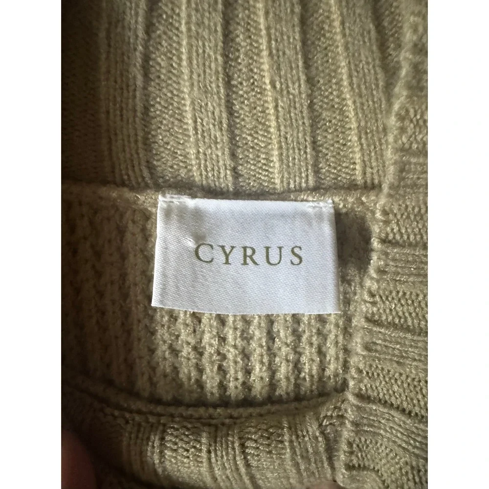 Cyrus Womens Mock Neck Waffle Knit Sweater Beige Tan Pullover XS C822407